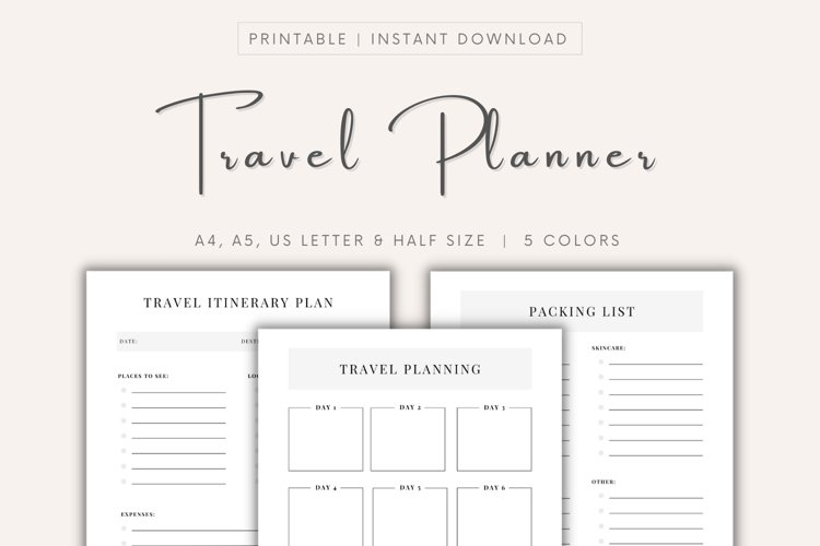 Printable Travel Planner Travel Journal Trip Planner Printable Travel Planner Travel Journal Trip Planner
