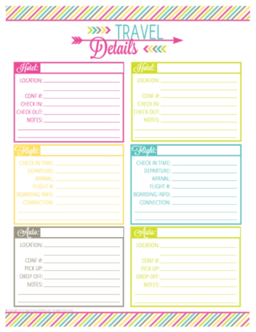 Printable Vacation Planner Planner Template Free