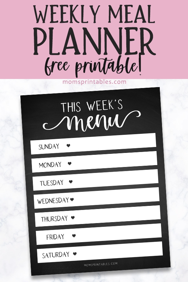 Printable Weekly Meal Planner Mom 39 s Printables
