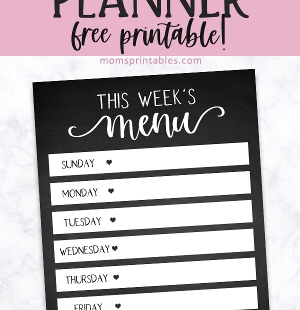 Printable Weekly Meal Planner Mom 39 s Printables