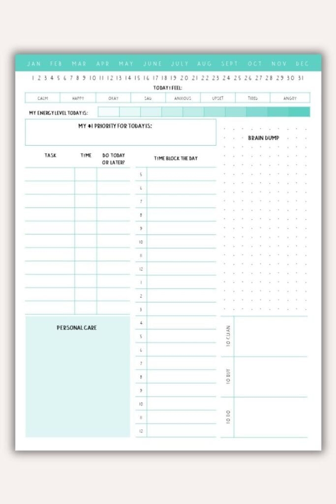 The Ultimate FREE Printable ADHD Daily Planner Template Undoubted Grace