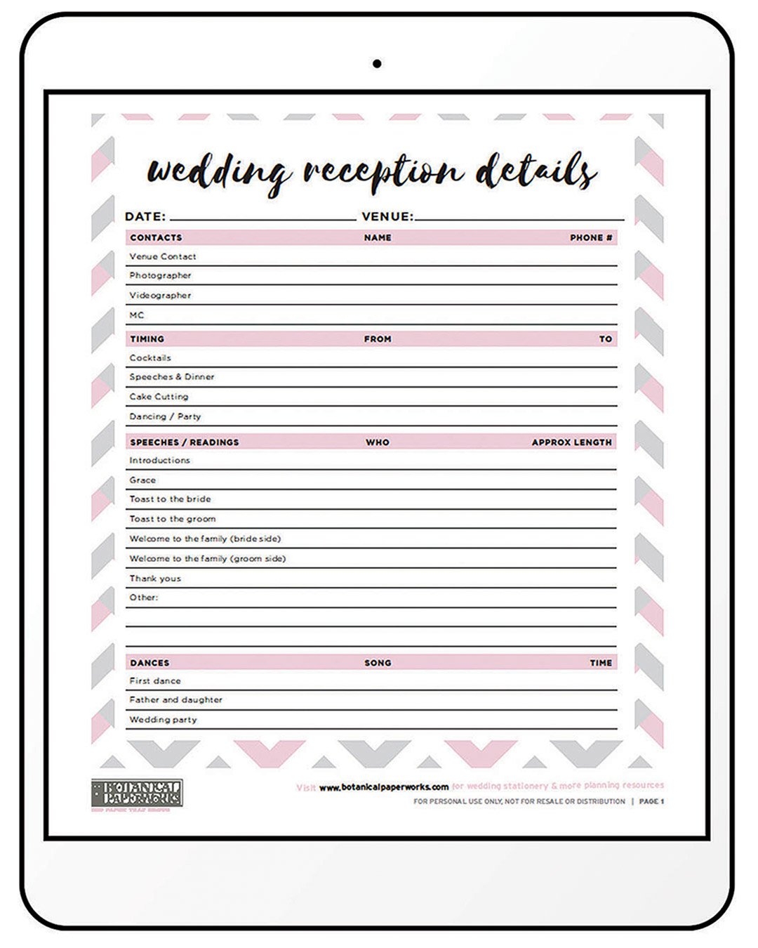 Wedding Checklist Printable Planner Qasdeal