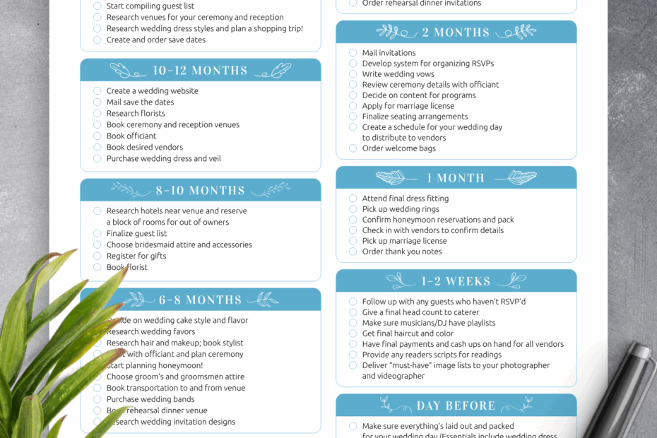 Wedding Planner Checklist Printable Free Printable Wedding