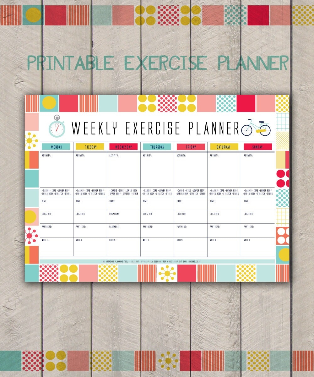 Weekly Fitness Planner Printable