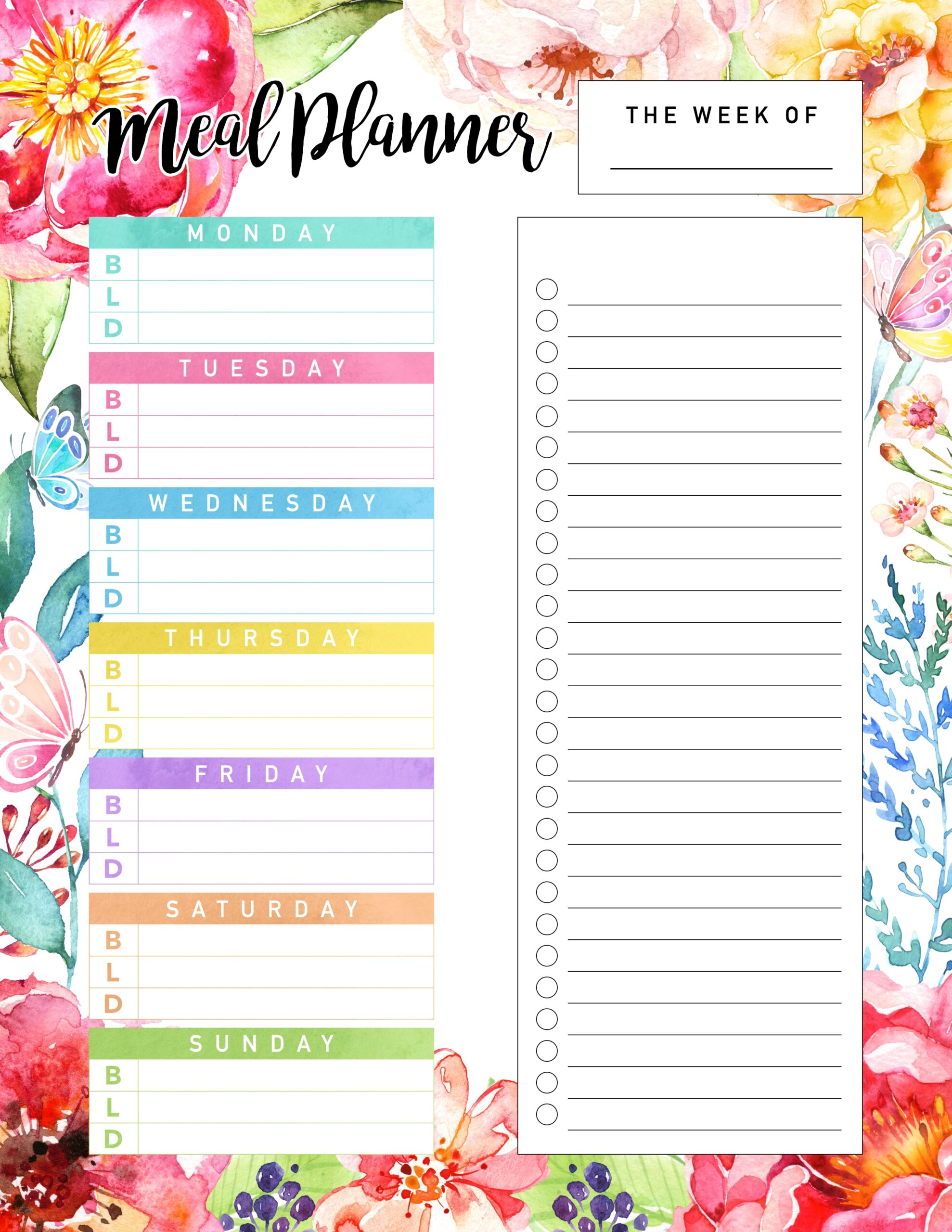 Weekly Meal Planner Template Free Printable Guglnewyork