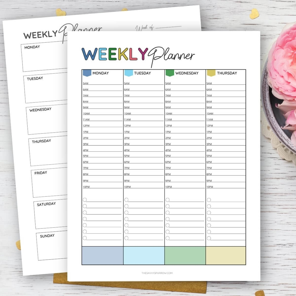 Weekly Overview Planner Printable Weekly Overview Planner Printable
