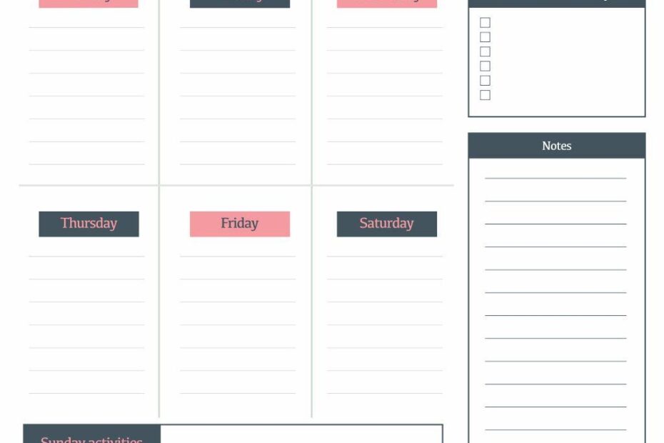 Weekly Planner Printable Gridgit