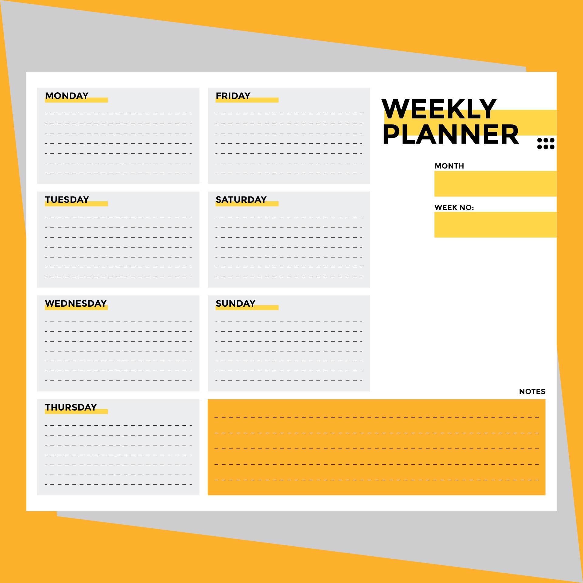 Weekly Planner Printable Template