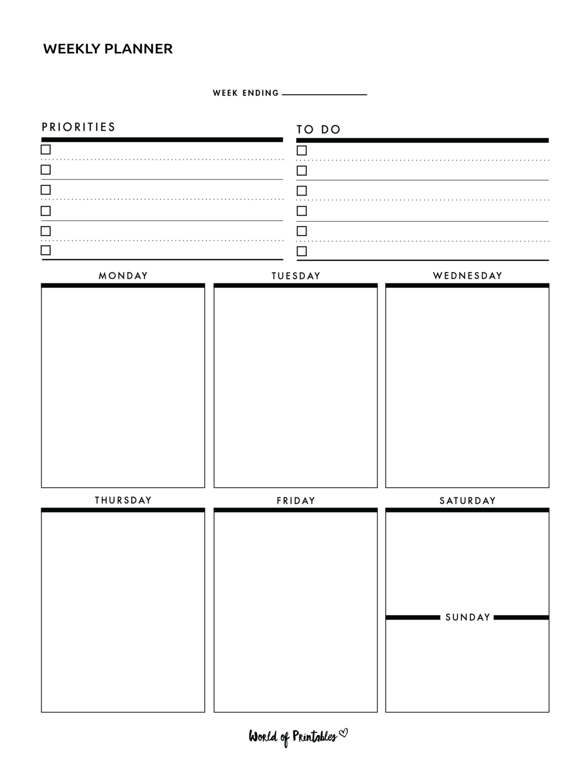 Weekly Planner Templates World Of Printables Weekly Planner Templates World Of Printables