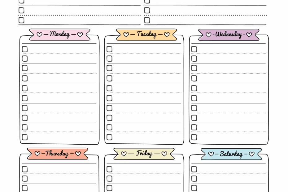 Weekly Planner Templates World Of Printables