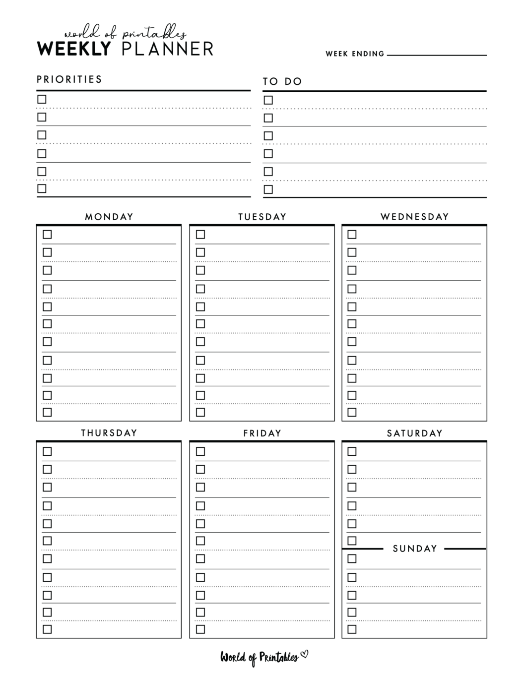 Weekly Planner Templates World Of Printables Weekly Planner Templates World Of Printables