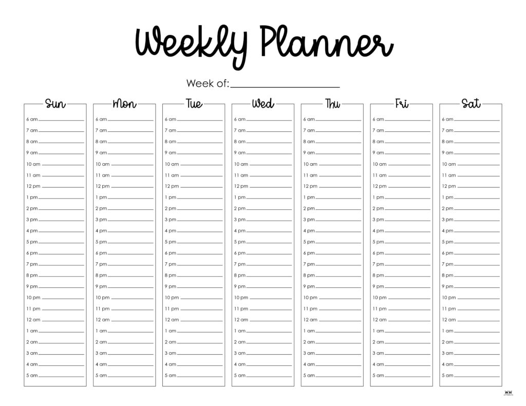 Weekly Planners 25 FREE Printables Printabulls Worksheets Library